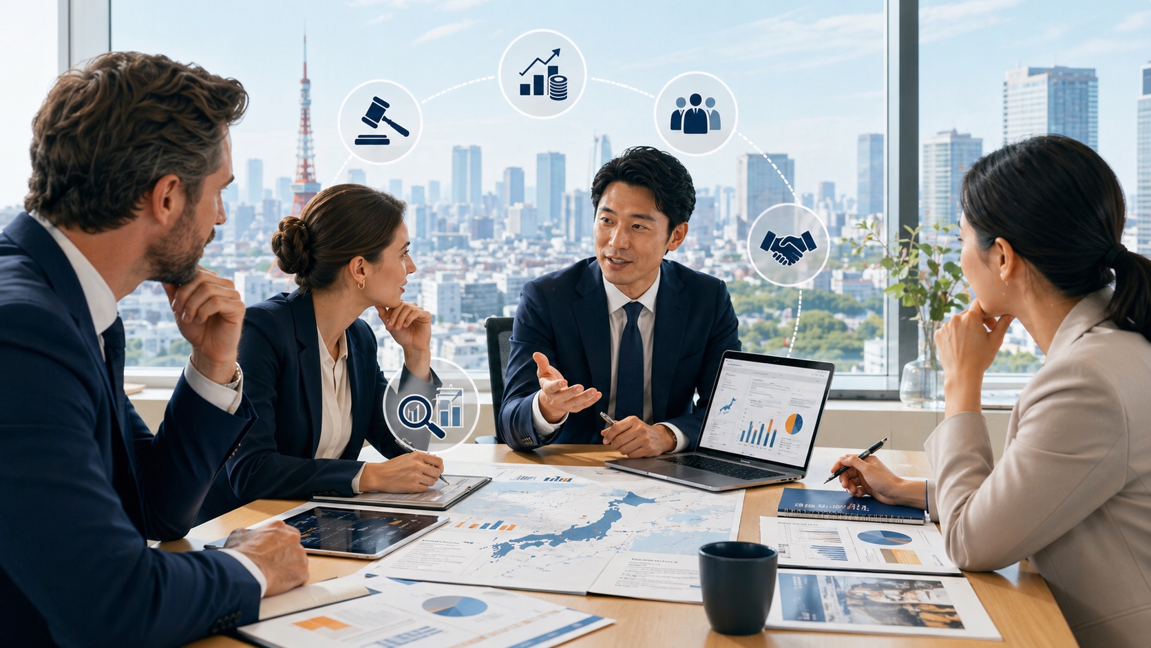International team planning Japan market entry with a local advisor