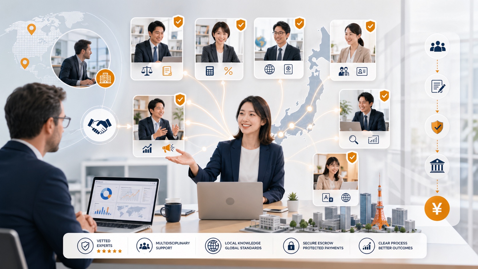 Vetted Japan-side experts connected through BizBoost